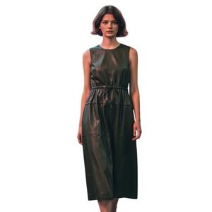 Proenza Schouler White Label Dress Women 4 Green Faux Leather Edgy Tech Corpcore